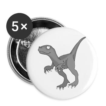 Dino 2 - Buttons groß 56 mm (5er Pack) - Weiß - Vorne