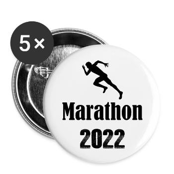 Triathlon Swim Bike Run Marathon - Buttons groß 56 mm (5er Pack) - Weiß - Vorne