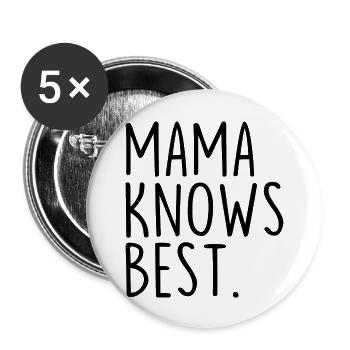 Mama Knows Best - Buttons large 2.2''/56 mm (5-pack) - white - Front