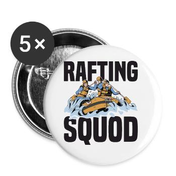 Rafting Squad Outfit für Teams Boot fahren Berge - Buttons groß 56 mm (5er Pack) - Weiß - Vorne