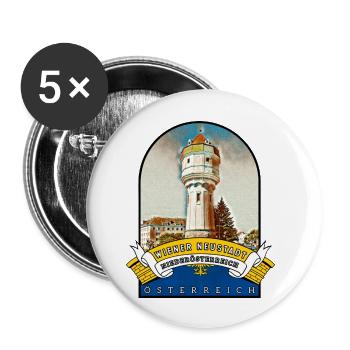 Niederösterreich Wiener Neustadt Souvenir - Buttons groß 56 mm (5er Pack) - Weiß - Vorne