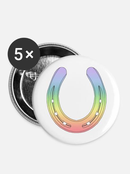 Hufeisen - Buttons groß 56 mm (5er Pack) - Weiß