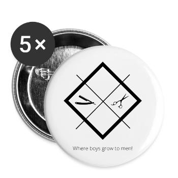 BoysGrow2Men - Buttons groß 56 mm (5er Pack) - Weiß - Vorne