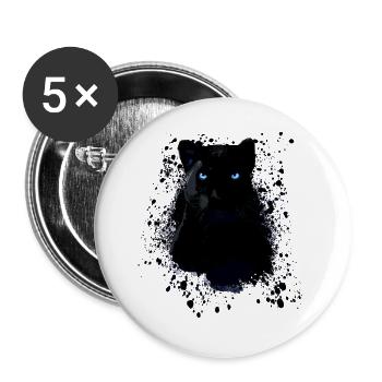 black panther,panther,katze,emo,punk,graffiti - Buttons groß 56 mm (5er Pack) - Weiß - Vorne