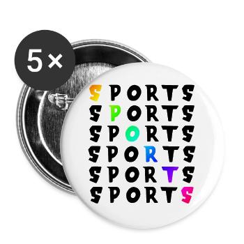 Sports | Fitness | sporty | colorful - Buttons large 2.2''/56 mm (5-pack) - white - Front