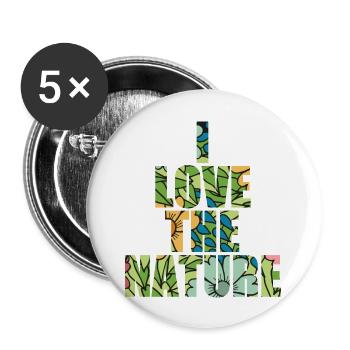 J’aime la nature - Lot de 5 grands badges (56 mm) - blanc - Devant