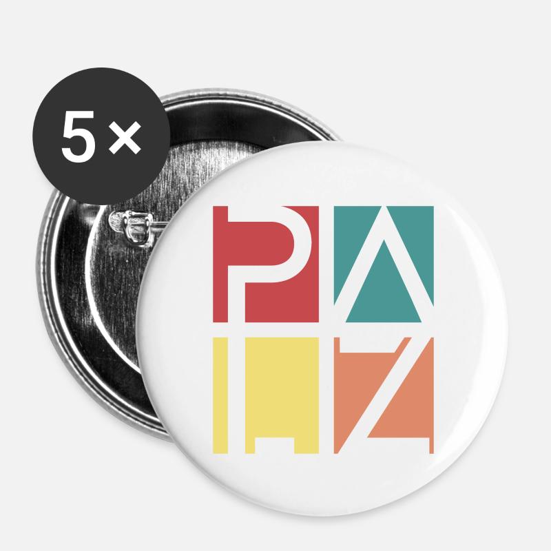 Palz Vintage Design - Buttons groß 56 mm (5er Pack) - Weiß