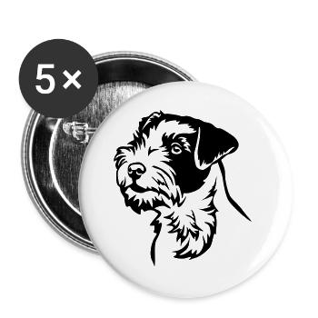 Parson Russell Terrier Tête - Lot de 5 grands badges (56 mm) - blanc - Devant