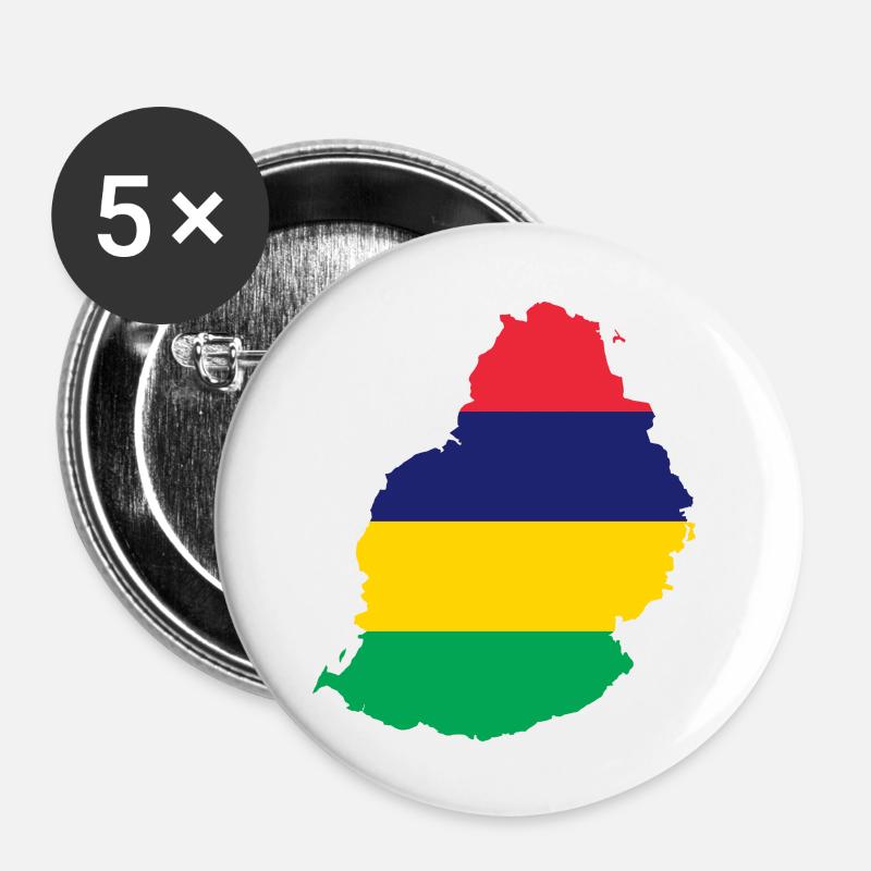 Mauritius - Buttons large 2.2''/56 mm (5-pack) - white