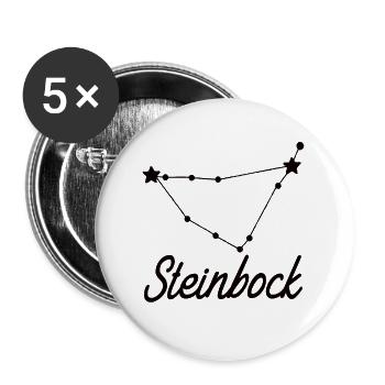 Sternzeichen Steinbock - Tierkreiszeichen - Buttons groß 56 mm (5er Pack) - Weiß - Vorne