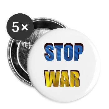STOP À LA GUERRE - Lot de 5 grands badges (56 mm) - blanc - Devant
