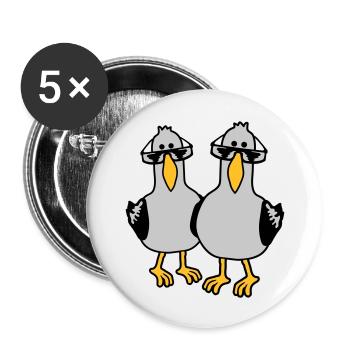 2 Seagull Friends Team - Buttons large 2.2''/56 mm (5-pack) - white - Front