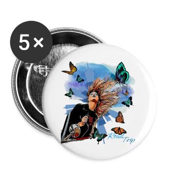 road trip - Lot de 5 grands badges (56 mm) - blanc - Devant