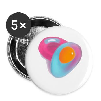 Vapowave Avocado - Buttons large 2.2''/56 mm (5-pack) - white - Front