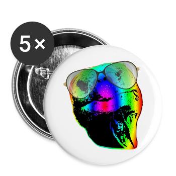 Turtle Sunglasses Turtles Rainbow - Buttons large 2.2''/56 mm (5-pack) - white - Front