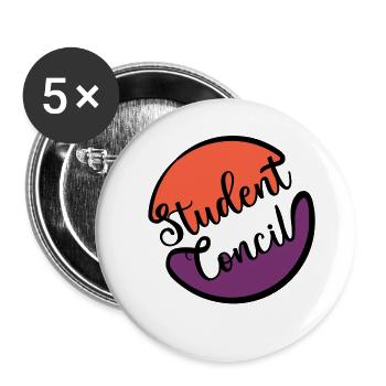 Student Concil - Buttons large 2.2''/56 mm (5-pack) - white - Front