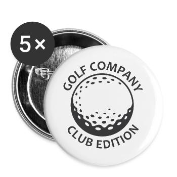 Golf Company Club Player Golfer - Buttons groß 56 mm (5er Pack) - Weiß - Vorne