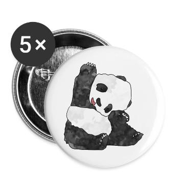 Panda - Buttons groß 56 mm (5er Pack) - Weiß - Vorne