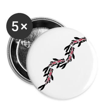 Many Koi Fish Nishikigoi - Buttons large 2.2''/56 mm (5-pack) - white - Front
