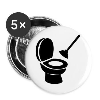 Toilette mit Entblocker - Buttons groß 56 mm (5er Pack) - Weiß - Vorne