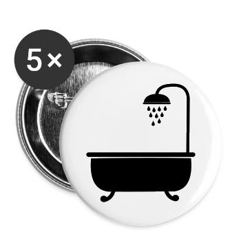 Bad mit Dusche Sanitäranlagen - Buttons groß 56 mm (5er Pack) - Weiß - Vorne