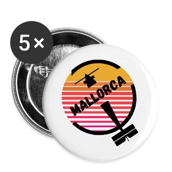 Palma de Mallorca Majorca Balearic Islands Airplane Sun - Buttons large 2.2''/56 mm (5-pack) - white - Front