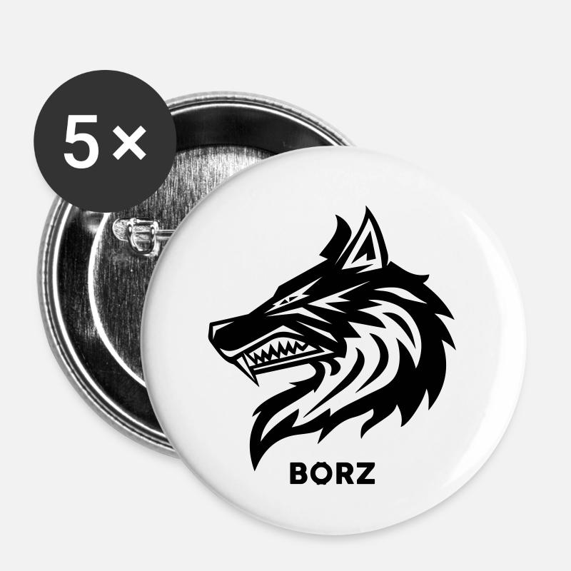 BORZ - Buttons large 2.2''/56 mm (5-pack) - white