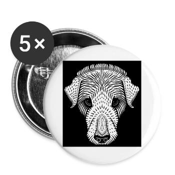 Border Terrier - Buttons large 2.2''/56 mm (5-pack) - white - Front