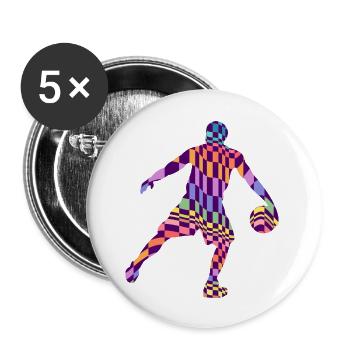 basketball basketball pattern basketball game - Buttons large 2.2''/56 mm (5-pack) - white - Front