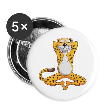 Gepard Ausruhen und Chillen Geschenkidee - Buttons groß 56 mm (5er Pack) - Weiß - Vorne