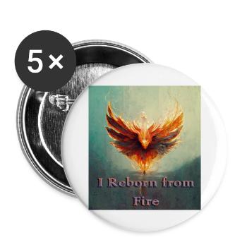reborn phoenix - Buttons large 2.2''/56 mm (5-pack) - white - Front