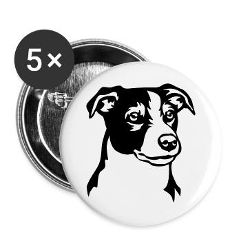 Jack Russell Terrier Head - Buttons large 2.2''/56 mm (5-pack) - white - Front