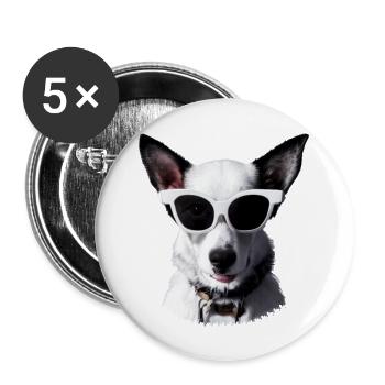 Dog with sunglasses Dog lover Dog owner - Buttons large 2.2''/56 mm (5-pack) - white - Front