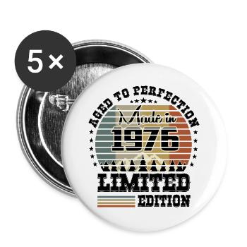Édition limitée 1976 - Lot de 5 grands badges (56 mm) - blanc - Devant