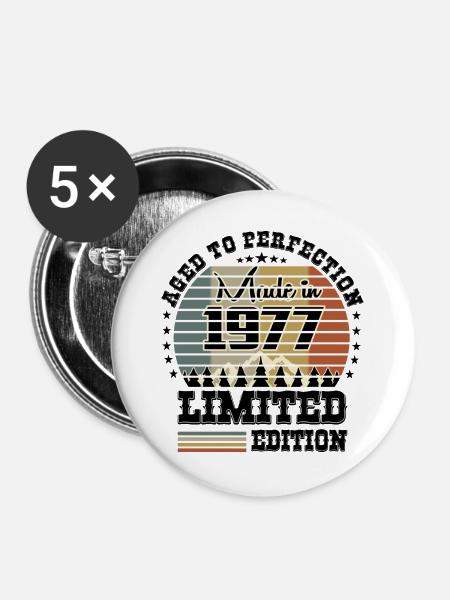 1977 Limited Edition - Buttons groß 56 mm (5er Pack) - Weiß