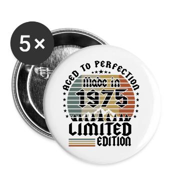 Édition limitée 1975 - Lot de 5 grands badges (56 mm) - blanc - Devant