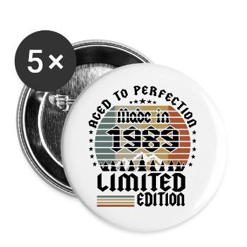 Édition limitée 1989 - Lot de 5 grands badges (56 mm) - blanc - Devant