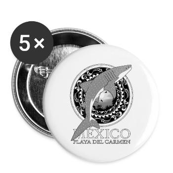 Playa del Carmen Walhai - Buttons groß 56 mm (5er Pack) - Weiß - Vorne