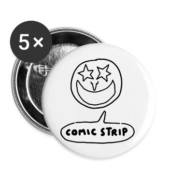 COMIC STRIP - Lot de 5 grands badges (56 mm) - blanc - Devant
