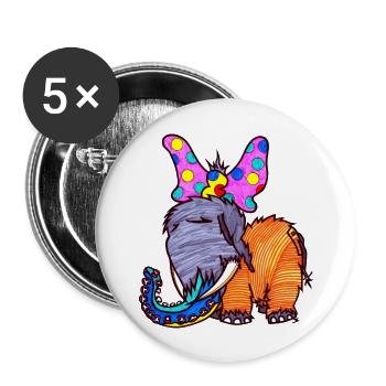 Mammut Baby schlafend - Buttons groß 56 mm (5er Pack) - Weiß - Vorne