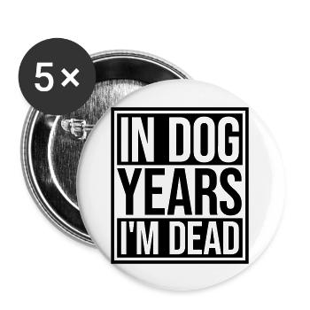 in dog years Dead - Buttons large 2.2''/56 mm (5-pack) - white - Front