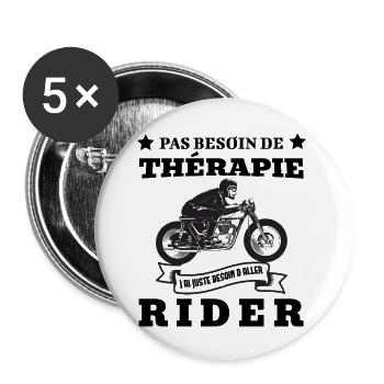 j'ai pas besoin de thérapie - Lot de 5 grands badges (56 mm) - blanc - Devant