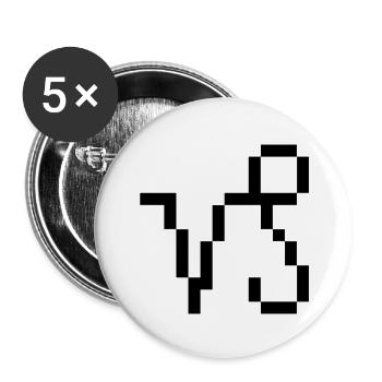 Steinbock - Buttons groß 56 mm (5er Pack) - Weiß - Vorne