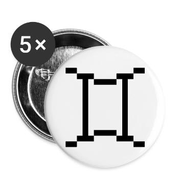 Zwillinge - Buttons groß 56 mm (5er Pack) - Weiß - Vorne