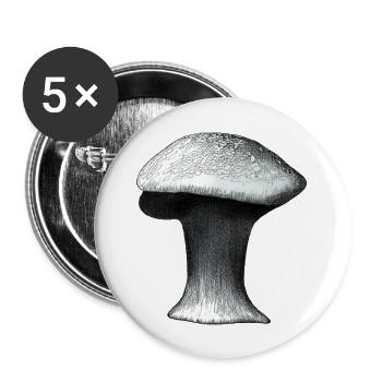 Mushroom Mushrooms Poisonous Mushrooms Mycology Earthy Natural 7 - Buttons large 2.2''/56 mm (5-pack) - white - Front