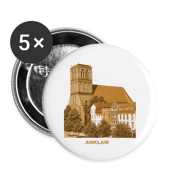 Anklam Hansestadt Vorpommern Nikolaikirche - Buttons groß 56 mm (5er Pack) - Weiß - Vorne