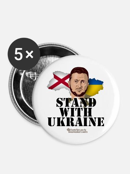 Ukraine Alabama T-Shirt - Buttons groß 56 mm (5er Pack) - Weiß