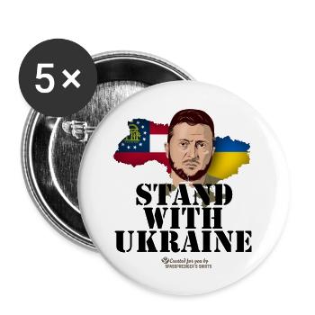 ukraine georgia usa - Buttons groß 56 mm (5er Pack) - Weiß - Vorne