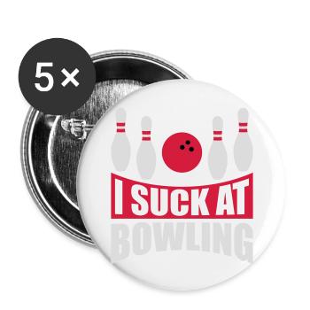 I suck at bowling - Buttons groß 56 mm (5er Pack) - Weiß - Vorne