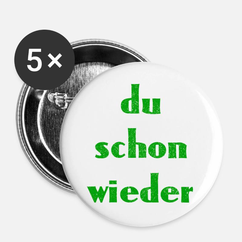 du schon wieder - Buttons groß 56 mm (5er Pack) - Weiß